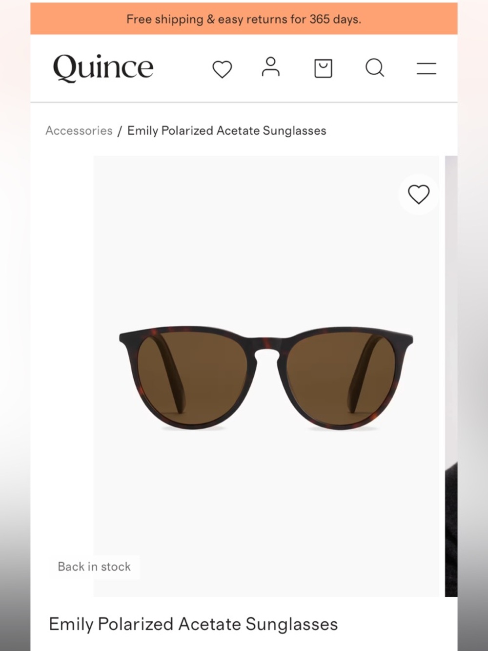 Quince Emily Polarized Acetate Sunglasses Tortoise with brown lenses